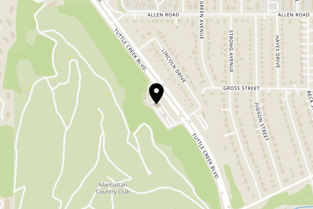 Map showing the location of Vista Drive In on 1911 Tuttle Creek Blvd in Manhattan